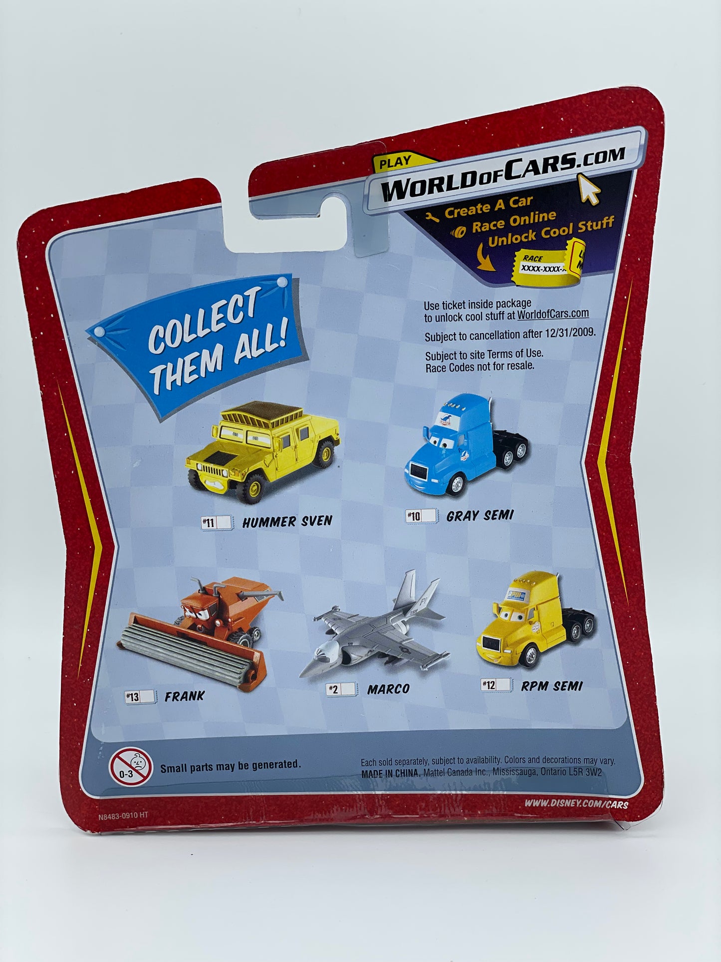 MEGA SIZE DISNEY PIXAR CARS BY MATTEL, HUMMER SVEN #11 - RACE ORAMA - BNIP