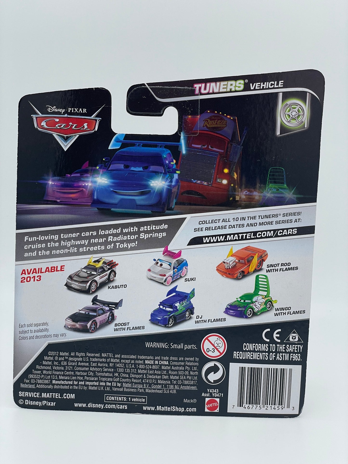 DISNEY PIXAR CARS BY MATTEL, "SNOT ROD WITH FLAMES" - TUNERS SERIES - BNIP