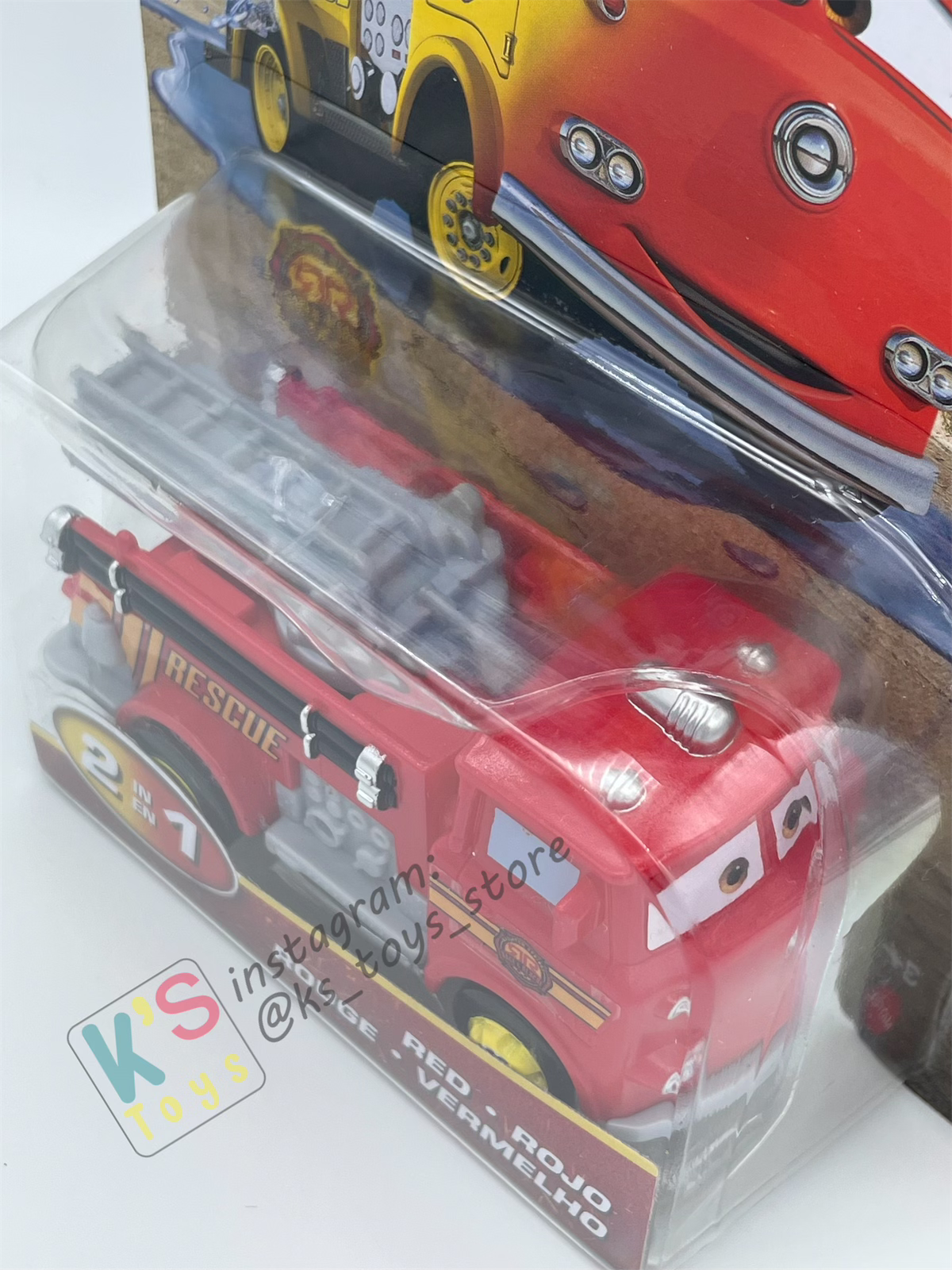 COLOR CHANGERS Disney Pixar Cars by MATTEL, RACE AND RESCUE RED (YELLOW / REED) - 2025 NEW RELEASE - BNIP