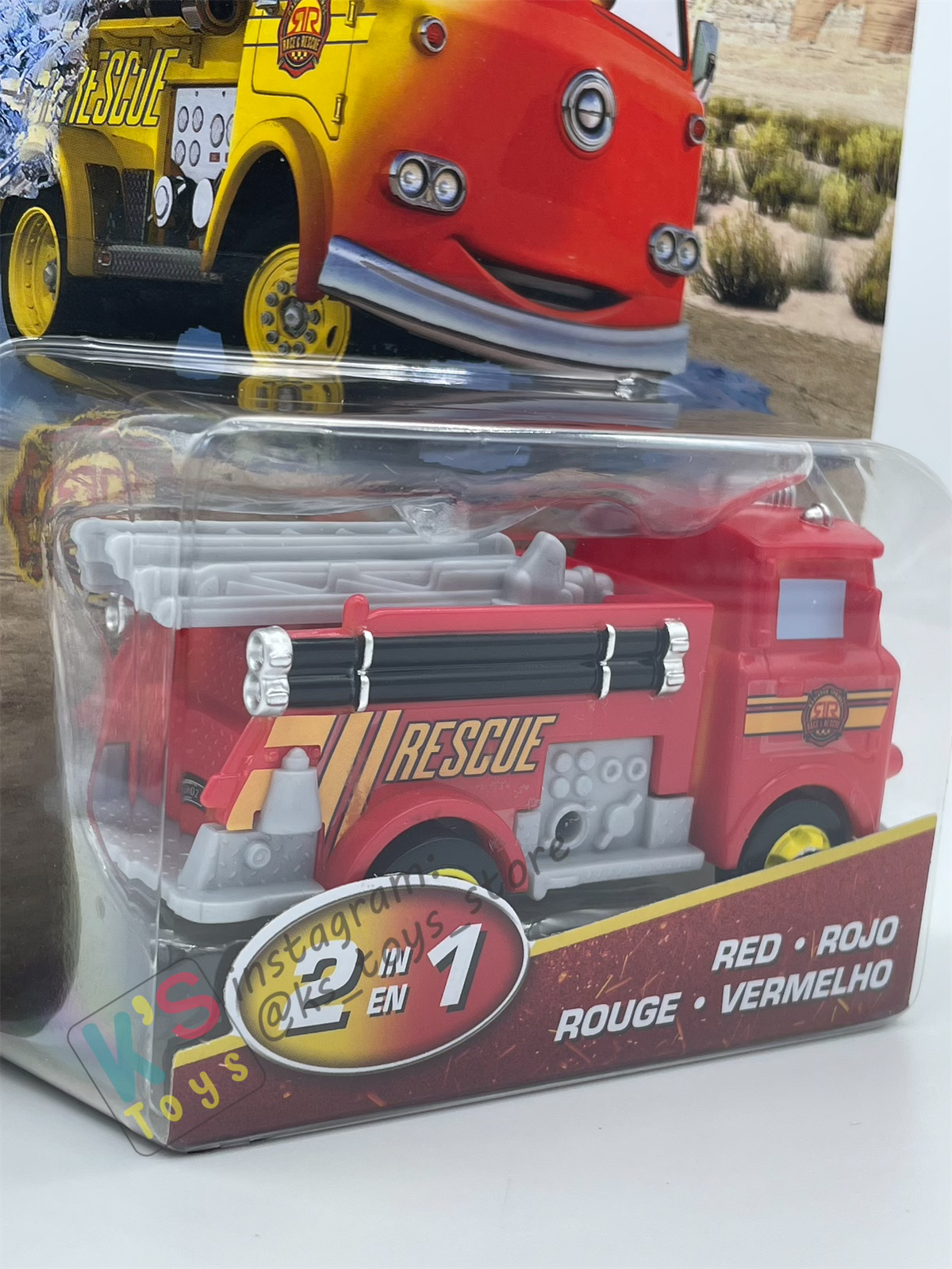 COLOR CHANGERS Disney Pixar Cars by MATTEL, RACE AND RESCUE RED (YELLOW / REED) - 2025 NEW RELEASE - BNIP