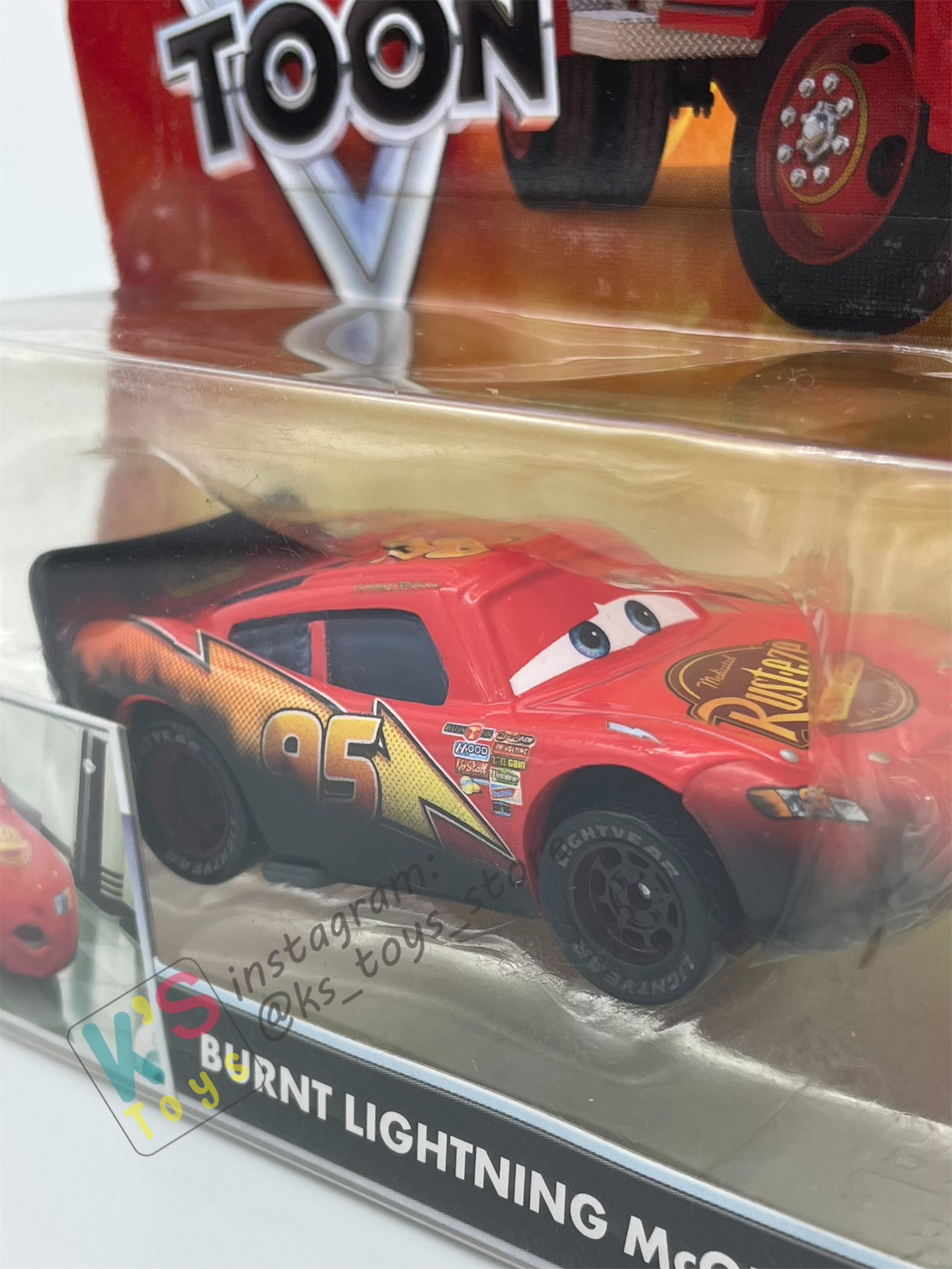 DISNEY PIXAR CARS "BURNT LIGHTNING MCQUEEN" RESCUE SQUAD MATER SERIES - Cars Toon - BNIP