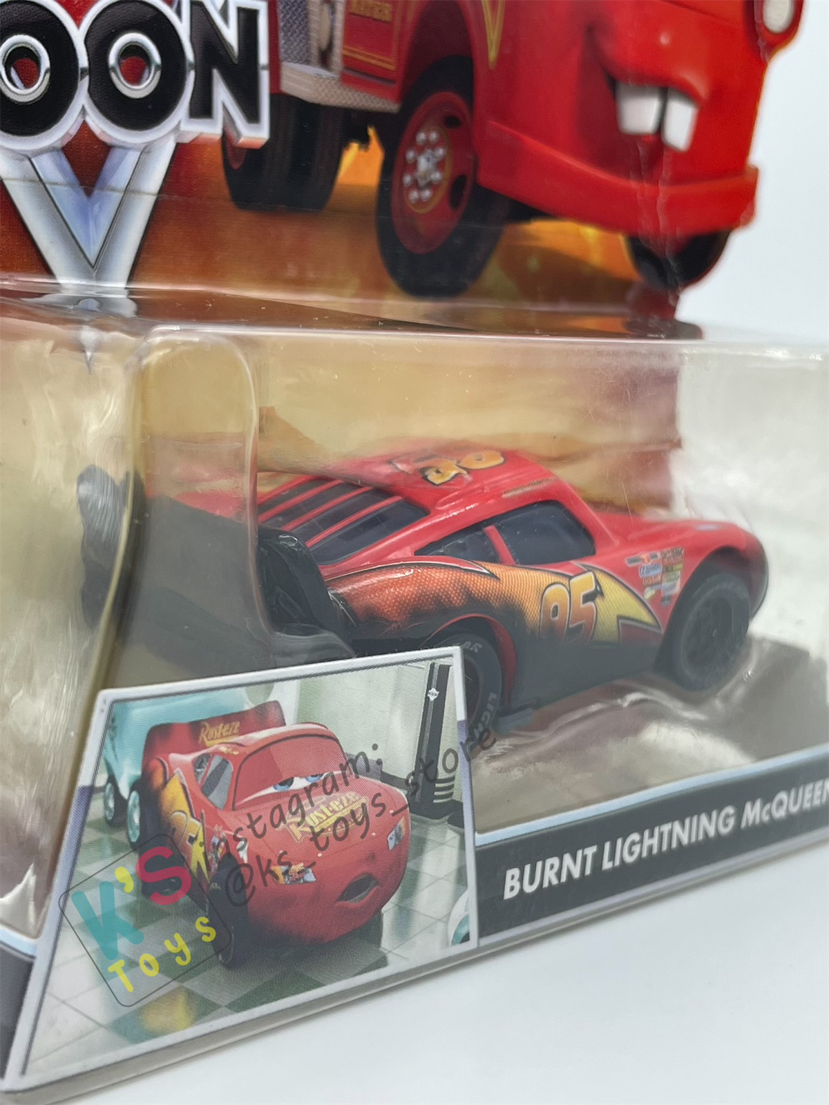 DISNEY PIXAR CARS "BURNT LIGHTNING MCQUEEN" RESCUE SQUAD MATER SERIES - Cars Toon - BNIP