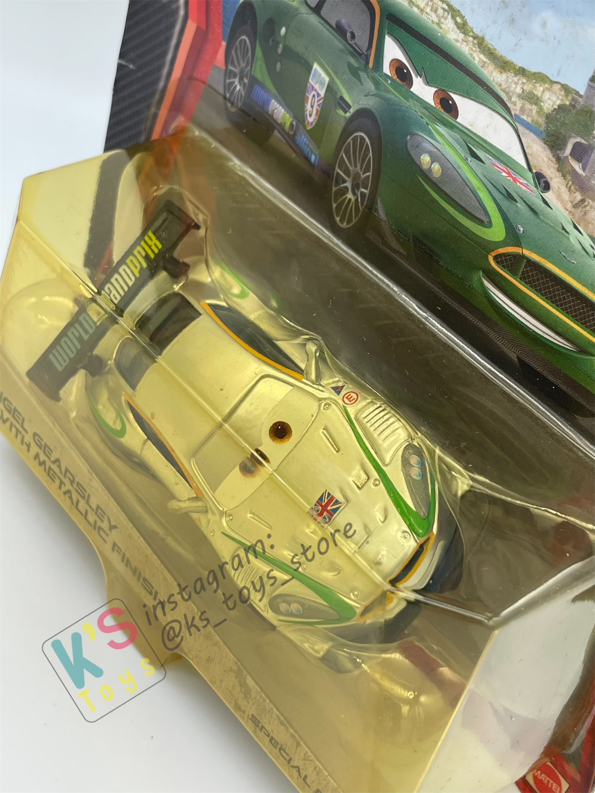 DISNEY PIXAR CARS BY MATTEL "NIGEL GEARSLEY WITH METALLIC FINISH" SPECIAL DECO KMART EXCLUSIVE SERIES - BNIP