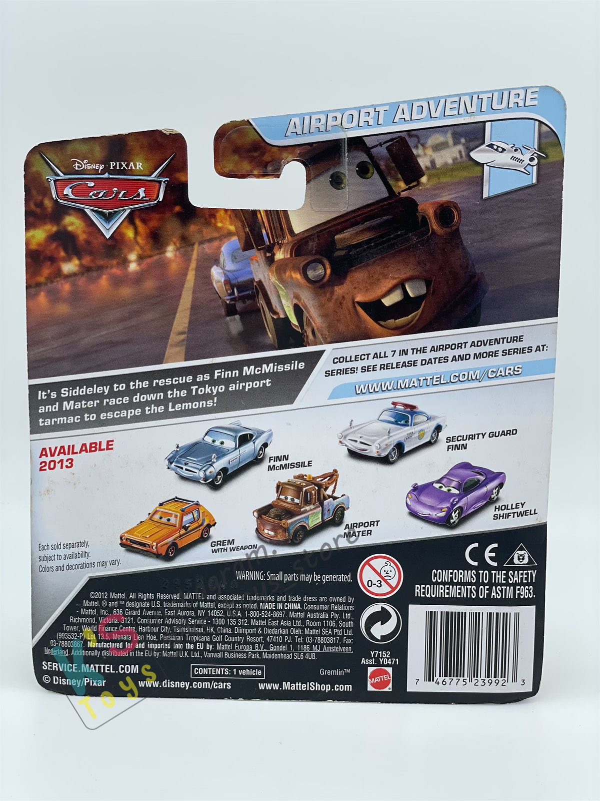 DISNEY PIXAR CARS BY MATTEL 1:55, GREM WITH WEAPON - AIRPORT ADVENTURE SERIES - BNIP