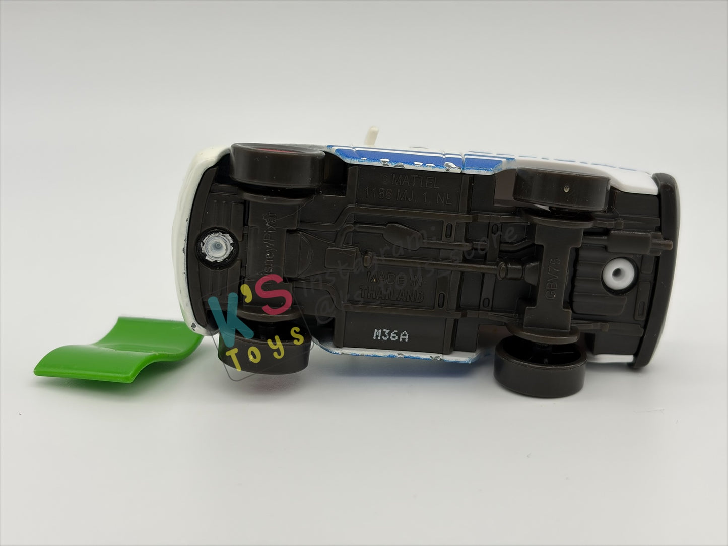 PRE-OWNED / LOOSE DISNEY PIXAR CARS BY MATTEL - "KRIS REVSTOPSKI (WITH GREEN FLAG)" - CARS 3 SERIES - GOOD CONDITION - READ DESCRIPTION!!!!!!!!!!!