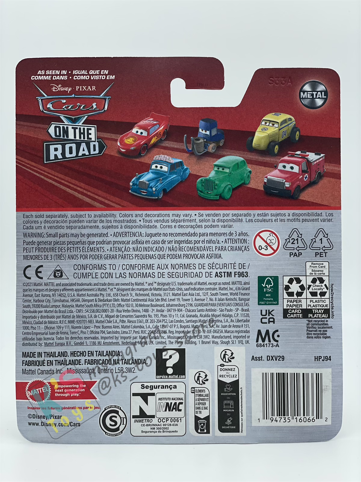 DISNEY PIXAR CARS BY MATTEL - "RANDY" CARS ON THE ROAD SERIES - 2024 RE-RELEASED - BNIP