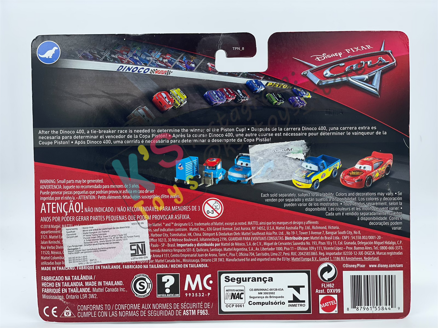 Disney Pixar Cars 1:55 by Mattel 2-Pack DINOCO PITTY and ROGER WHEELER - DINOCO 400 SERIES - BNIP