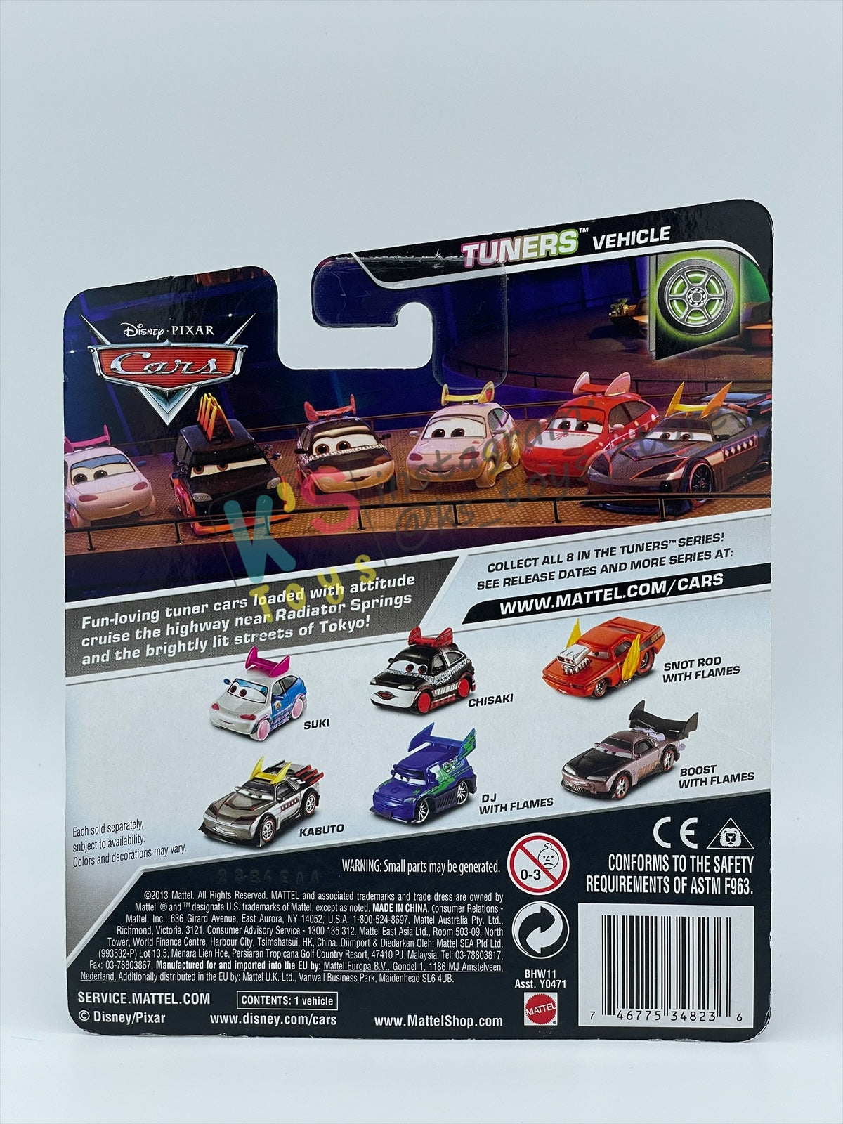 DISNEY PIXAR CARS BY MATTEL, "CHISAKI" - TUNERS SERIES - BNIP