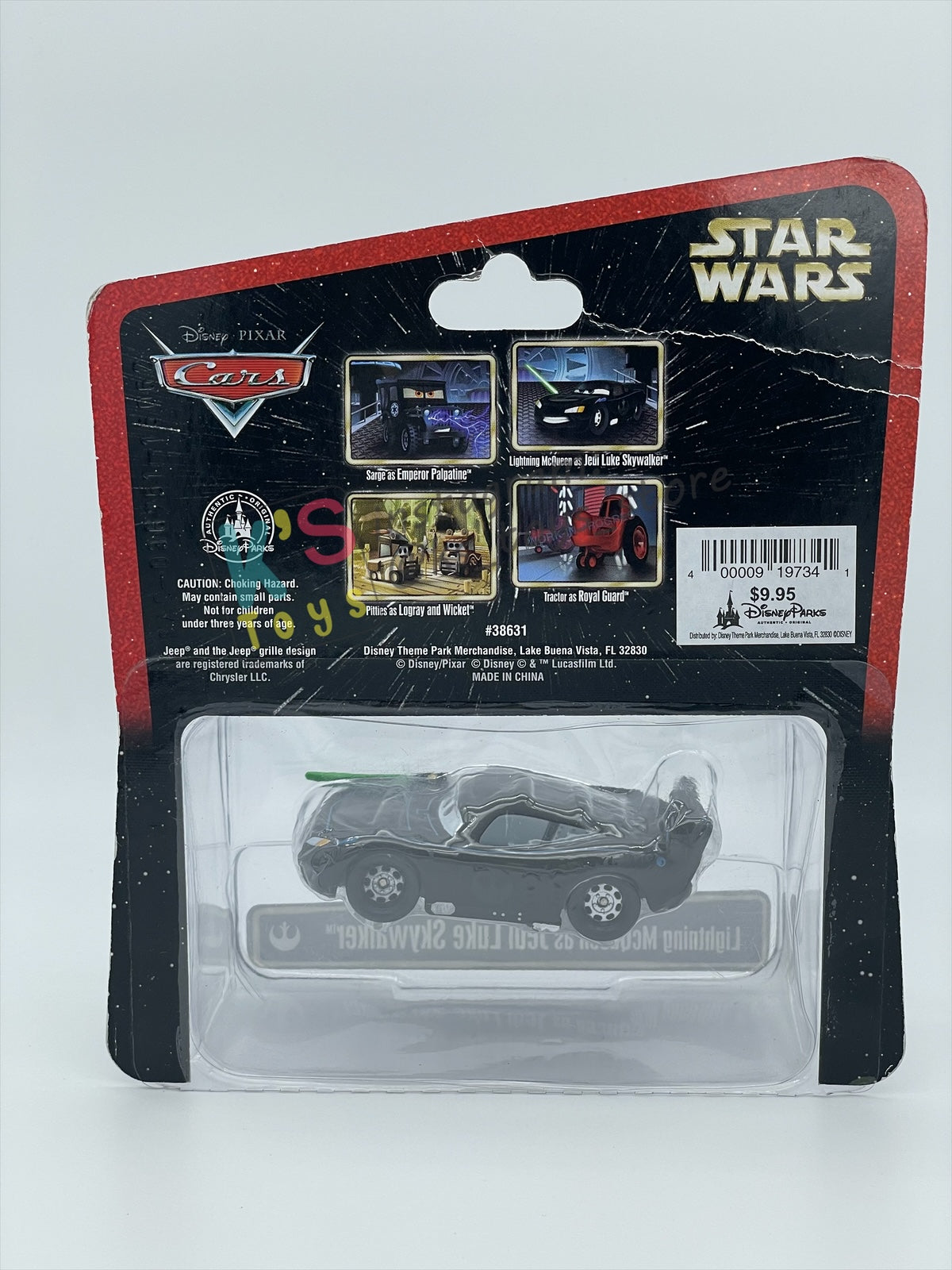 DISNEY PIXAR CARS 1:55 BY MATTEL EXCLUSIVE DISNEY PARKS "LIGHTNING MCQUEEN AS JEDI LUKE SKYWALKER" - BNIP