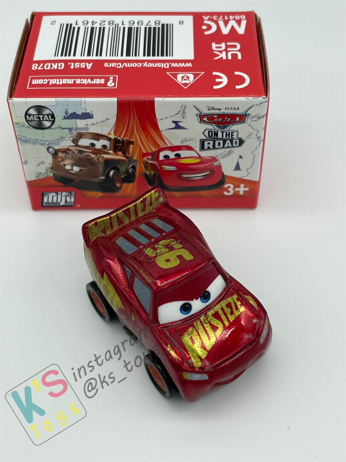 Mini Racers Pixar Disney Cars, 2023 Series 1 #06 RUSTEZE RACING CENTER LIGHTNING MCQUEEN - BNIB