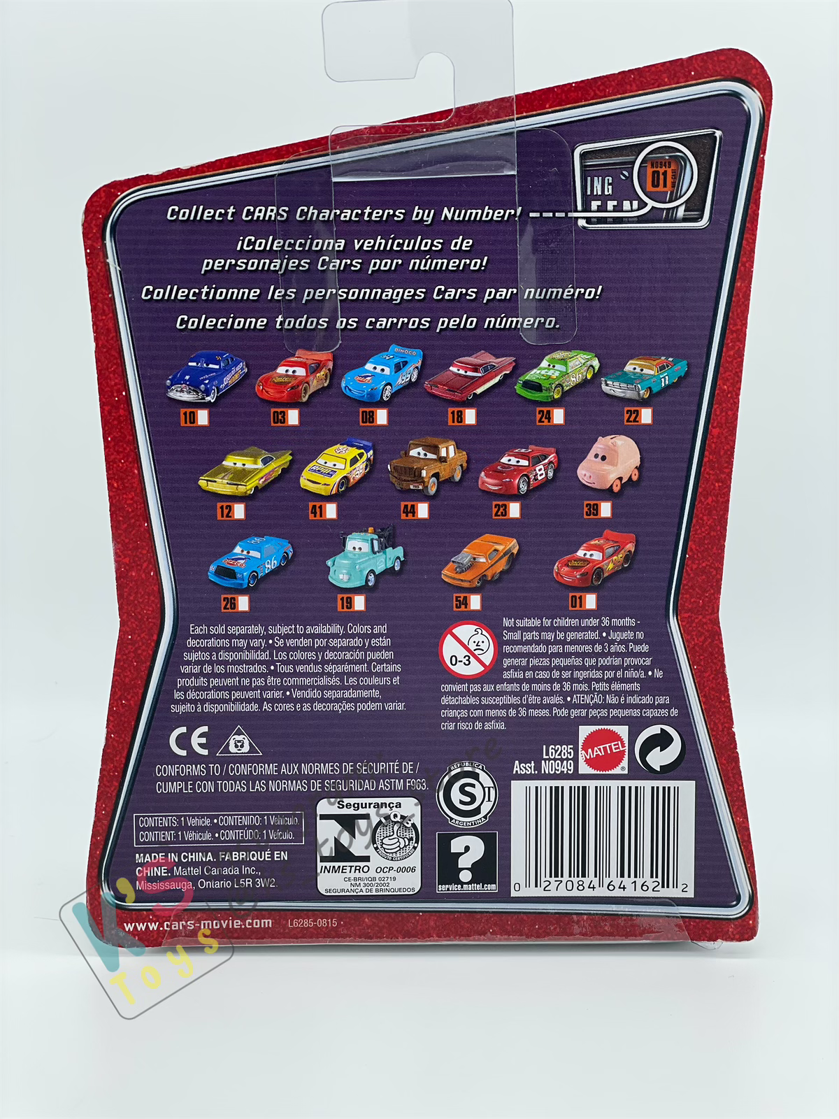 DISNEY PIXAR CARS 1:55 BY MATTEL, BLING BLING LIGHTNING MCQUEEN - THE WORLD OF CARS SERIES - BNIP