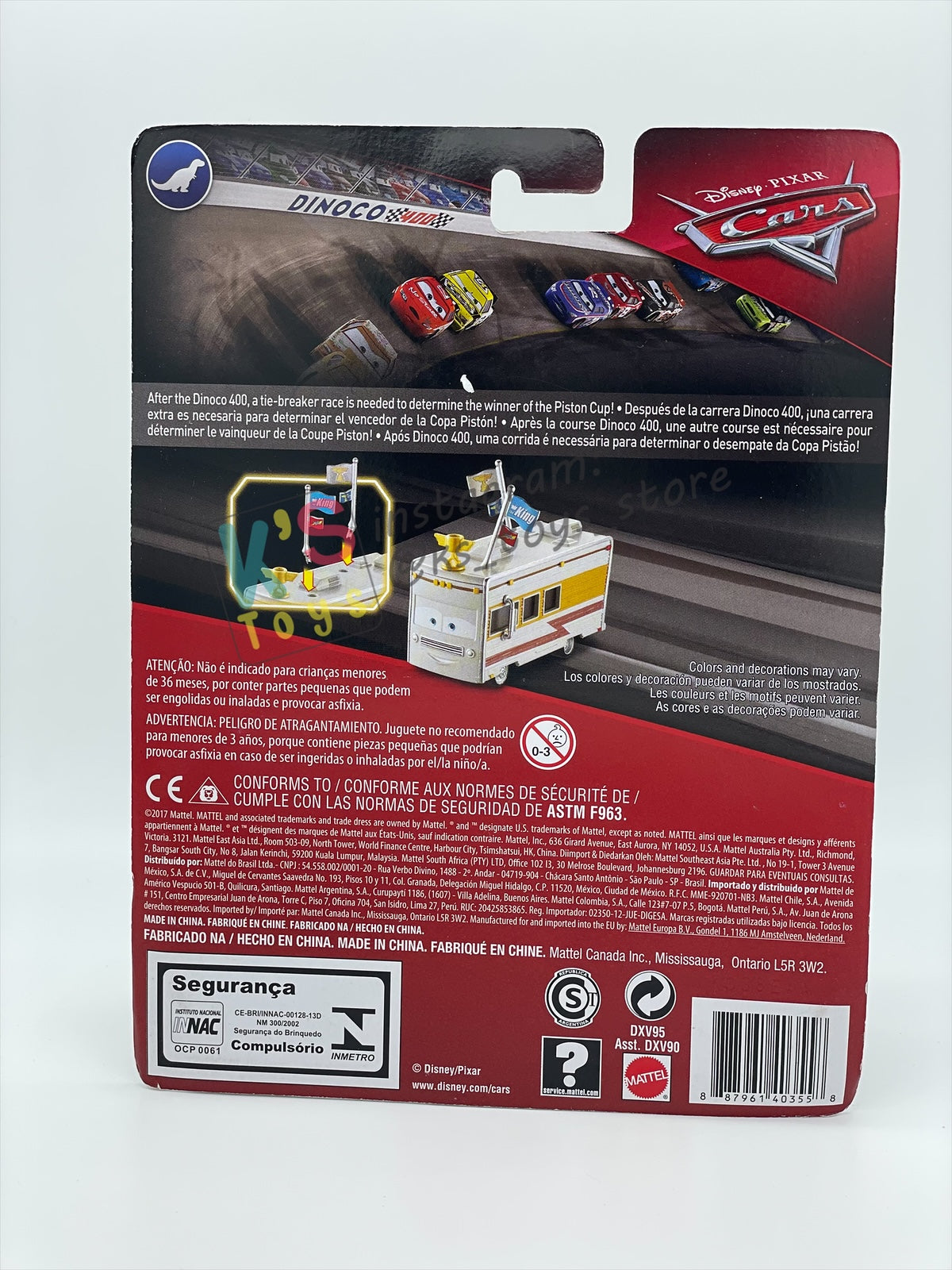 DELUXE DISNEY PIXAR CARS BY MATTEL "VAN SCANLANE" DINOCO 400 SERIES - BNIP