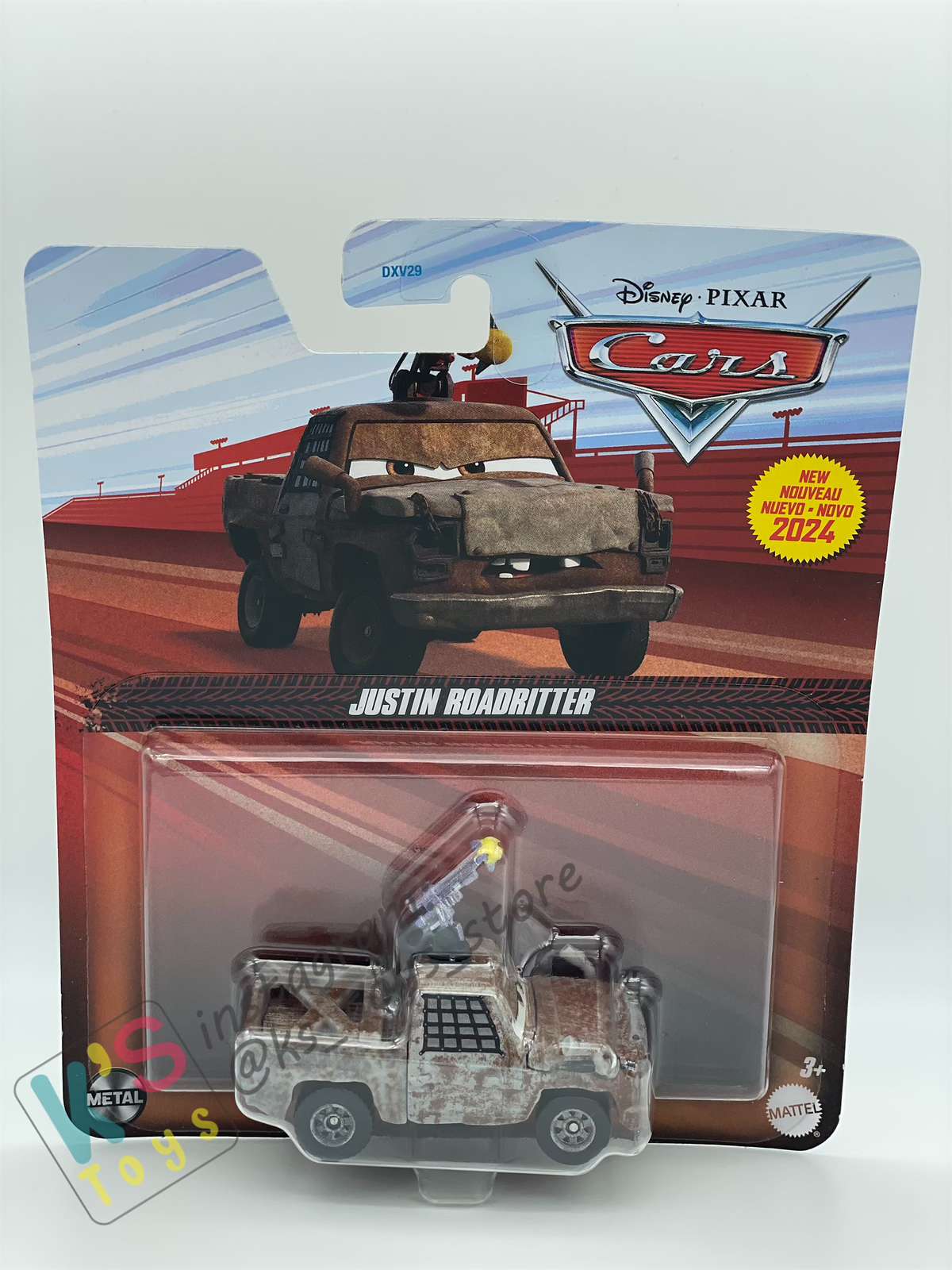 Disney Pixar Cars by MATTEL, JUSTIN ROADRITTER - 2024 NEW RELEASE - BNIP