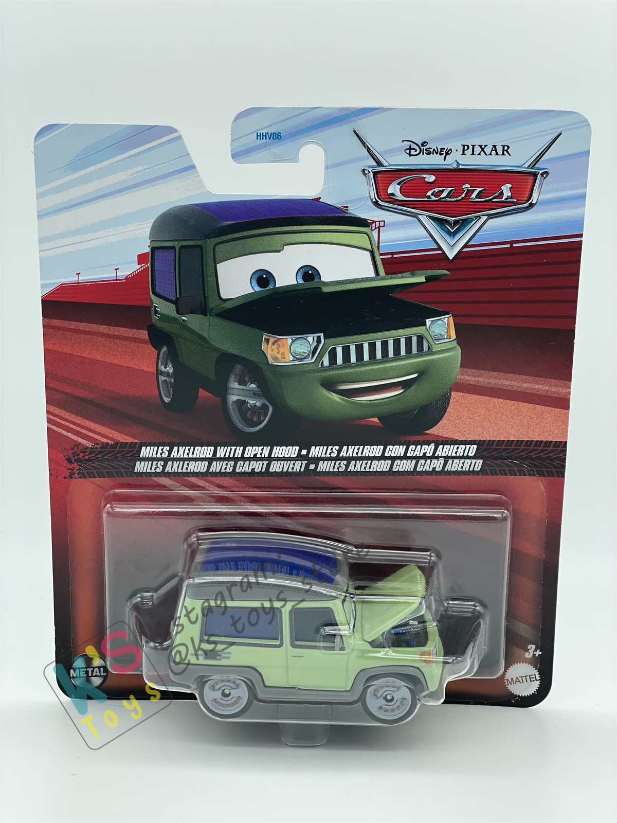 DISNEY PIXAR CARS BY MATTEL - "MILES AXELROD OPEN HOOD" 2023 RE-RELEASED - BNIP