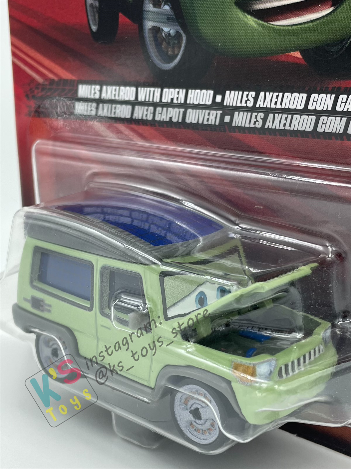 DISNEY PIXAR CARS BY MATTEL - "MILES AXELROD OPEN HOOD" 2023 RE-RELEASED - BNIP