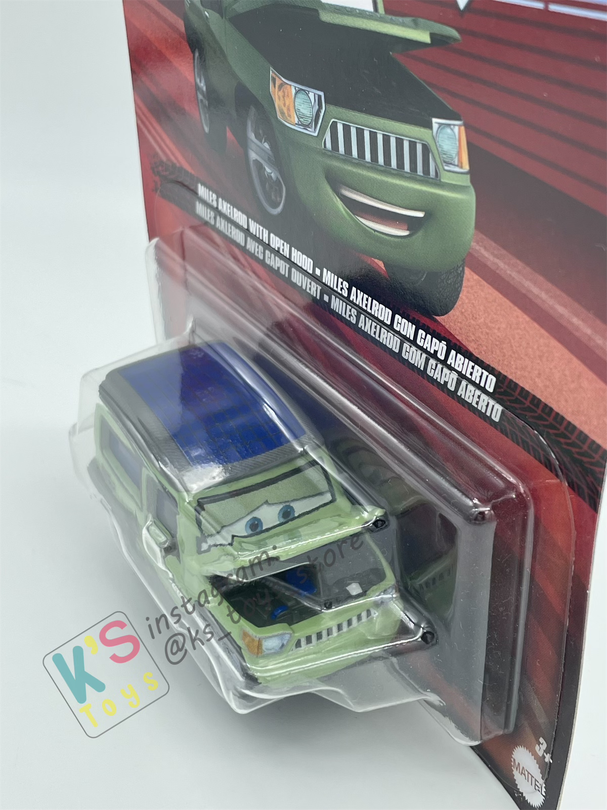 DISNEY PIXAR CARS BY MATTEL - "MILES AXELROD OPEN HOOD" 2023 RE-RELEASED - BNIP