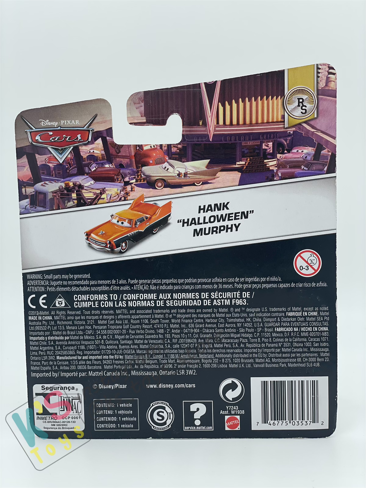 DISNEY PIXAR CARS 1:55 BY MATTEL, HANK "HALLOWEEN" MURPHY - RADIATOR SPRINGS - BNIP