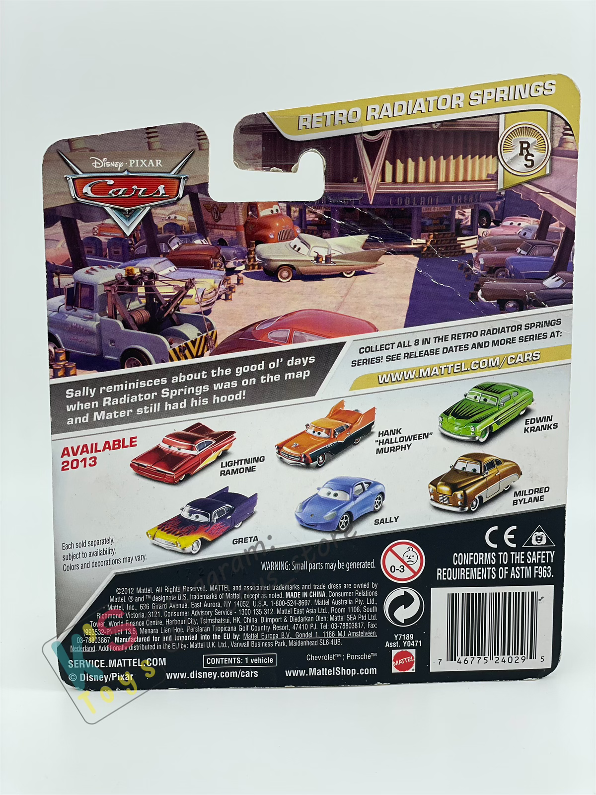 DISNEY PIXAR CARS BY MATTEL, EDWIN KRANKS (UNIBODY) - RETRO RADIATOR SPRINGS - BNIP