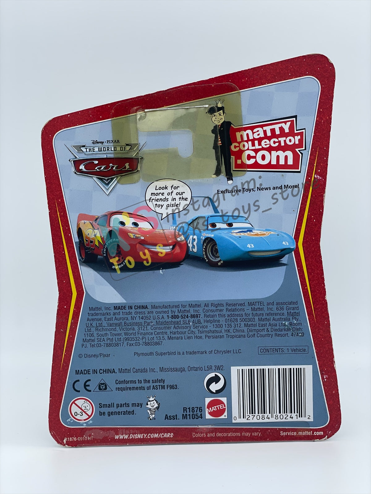 DISNEY PIXAR CARS 1:55 BY MATTEL, "MOOD SPRINGS NO. 33" SYNTHETIC RUBBER TIRES SERIES - BNIP