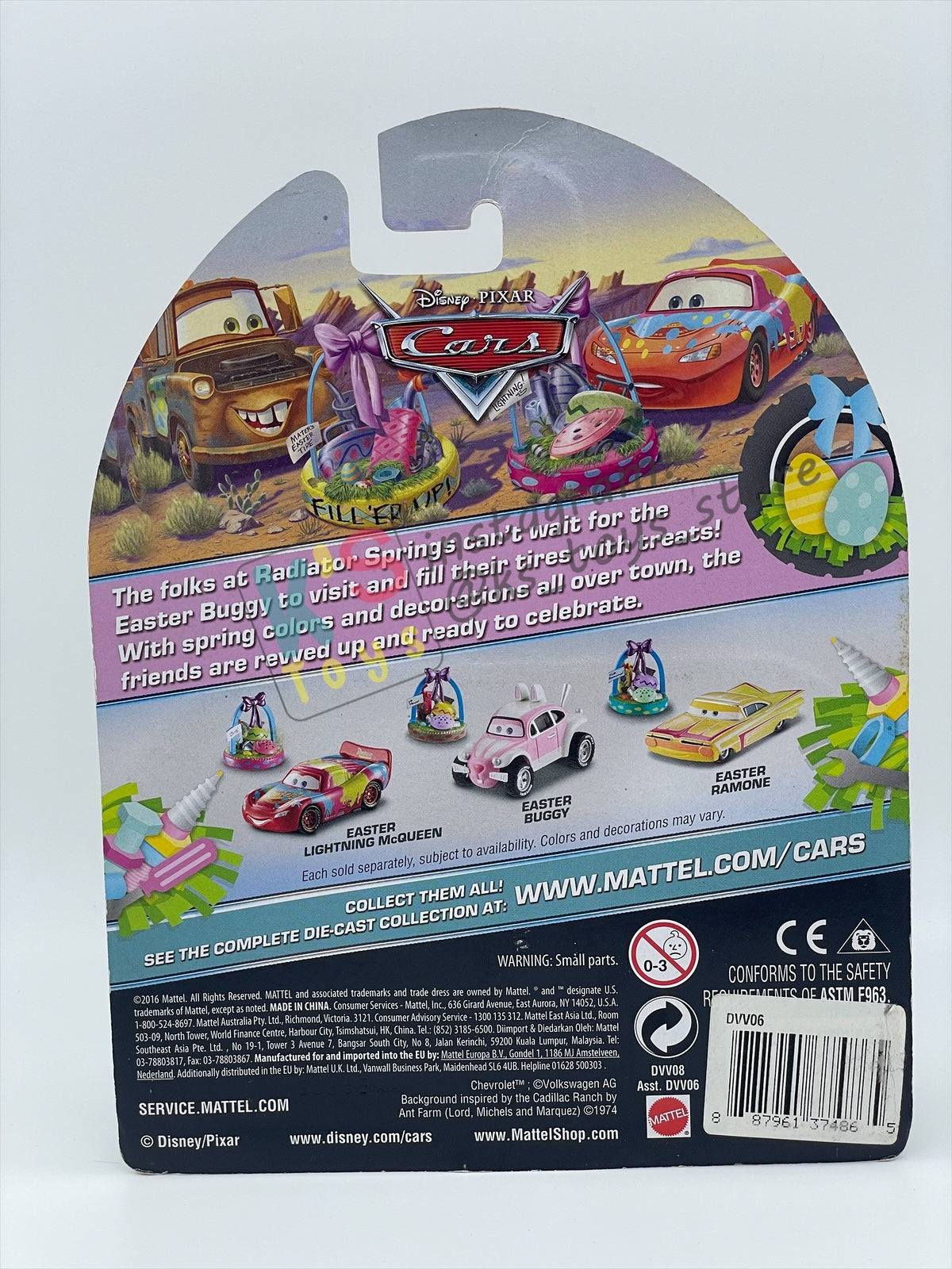 DISNEY PIXAR CARS 1:55 BY MATTEL, "EASTER MATER WITH BASKET" EASTER SERIES - BNIP