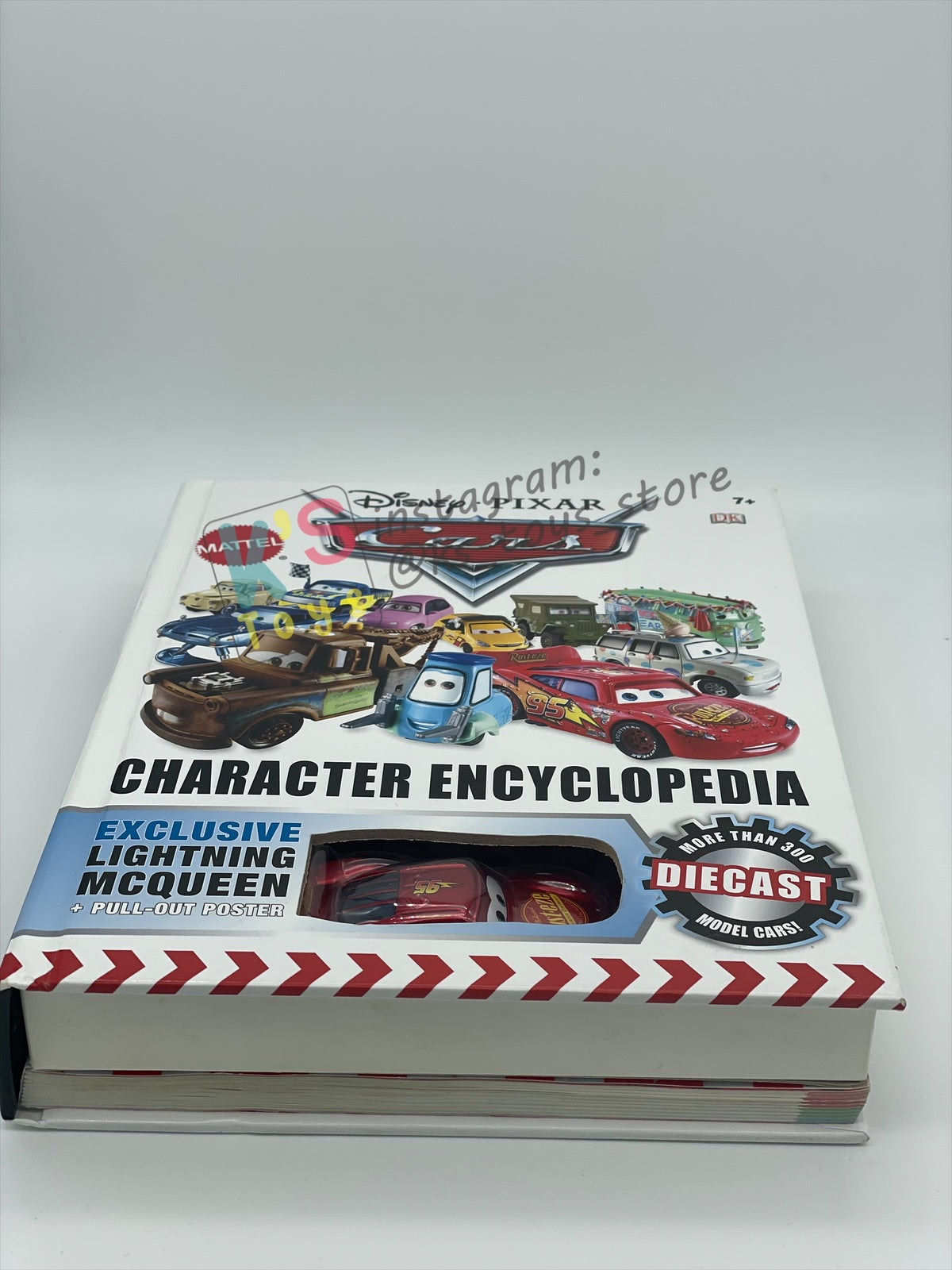 RARE Disney Pixar Cars by MATTEL, HUDSON HORNET PISTON CUP LIGHTNING MCQUEEN WITH METALLIC FINISH - CARS BOOK CHARACTER ENCYCLOPEDIA - BNIP