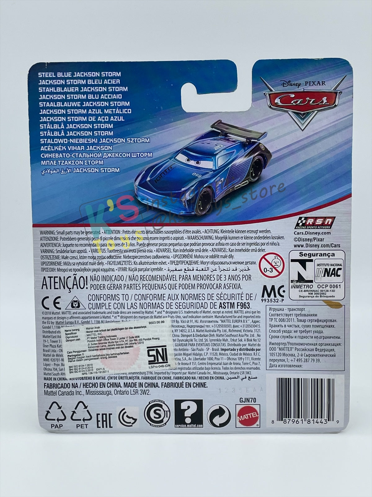 RARE Disney Pixar Cars by MATTEL, JACKSON STORM STEEL BLUE - 2019 PROMO - BNIP