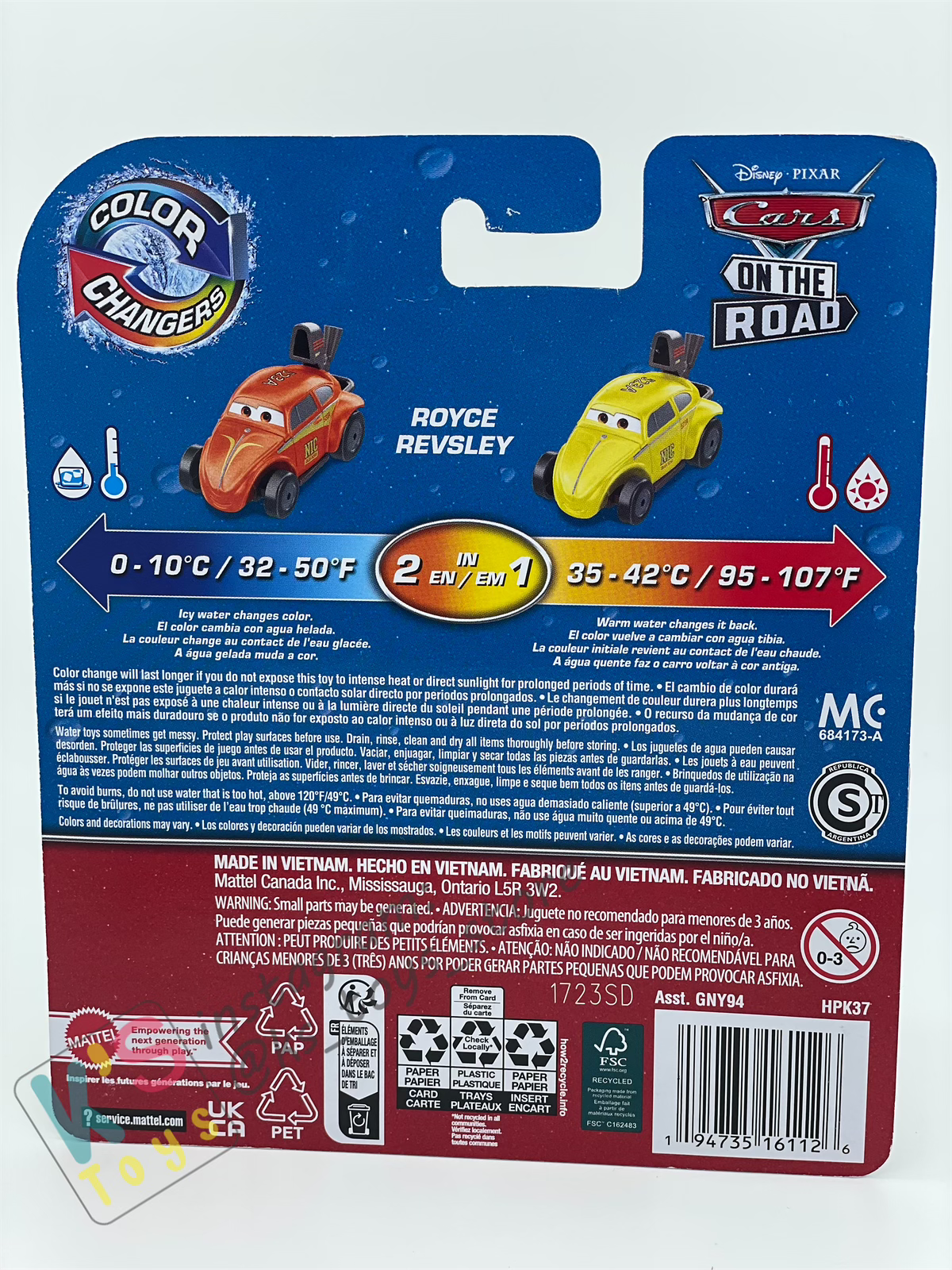 COLOR CHANGERS Disney Pixar Cars by MATTEL, ROYCE REVSLEY - 2023 NEW RELEASE - BNIP