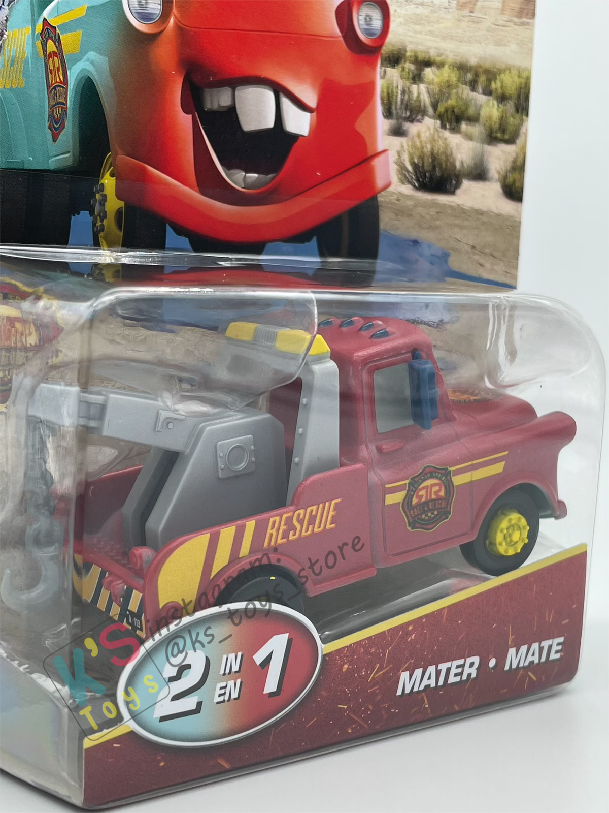 COLOR CHANGERS Disney Pixar Cars by MATTEL, RACE AND RESCUE MATER (LIGHT BLUE / MAROON RED) - 2025 NEW RELEASE - BNIP