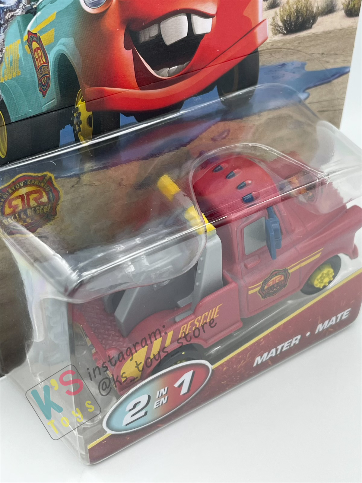 COLOR CHANGERS Disney Pixar Cars by MATTEL, RACE AND RESCUE MATER (LIGHT BLUE / MAROON RED) - 2025 NEW RELEASE - BNIP