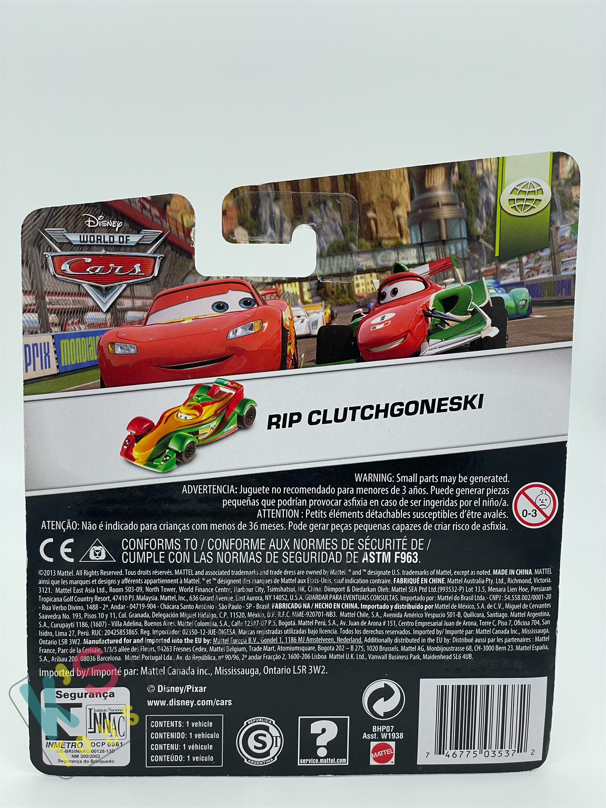 DISNEY PIXAR CARS BY MATTEL, RIP CLUTCHGONESKI - WGP - BNIP