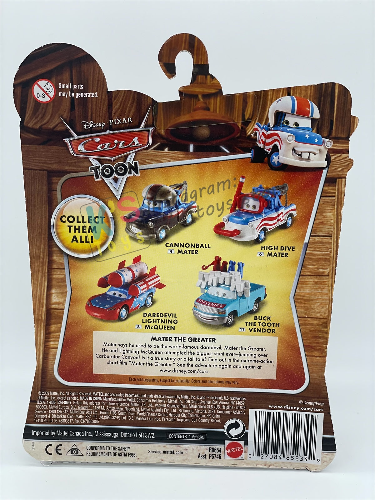 DELUXE DISNEY PIXAR CARS "BUCK THE TOOTH VENDOR" MATER THE GREATER SERIES - Cars Toon - BNIP