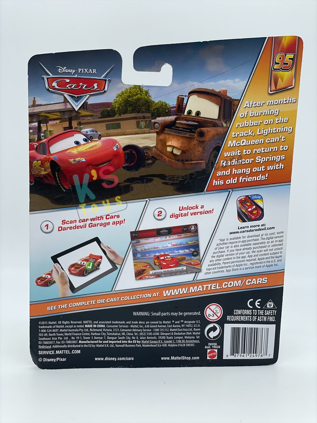 DELUXE DISNEY PIXAR CARS "RED (CARS 2 VARIANT)" #95 RETURNS SERIES - BNIP