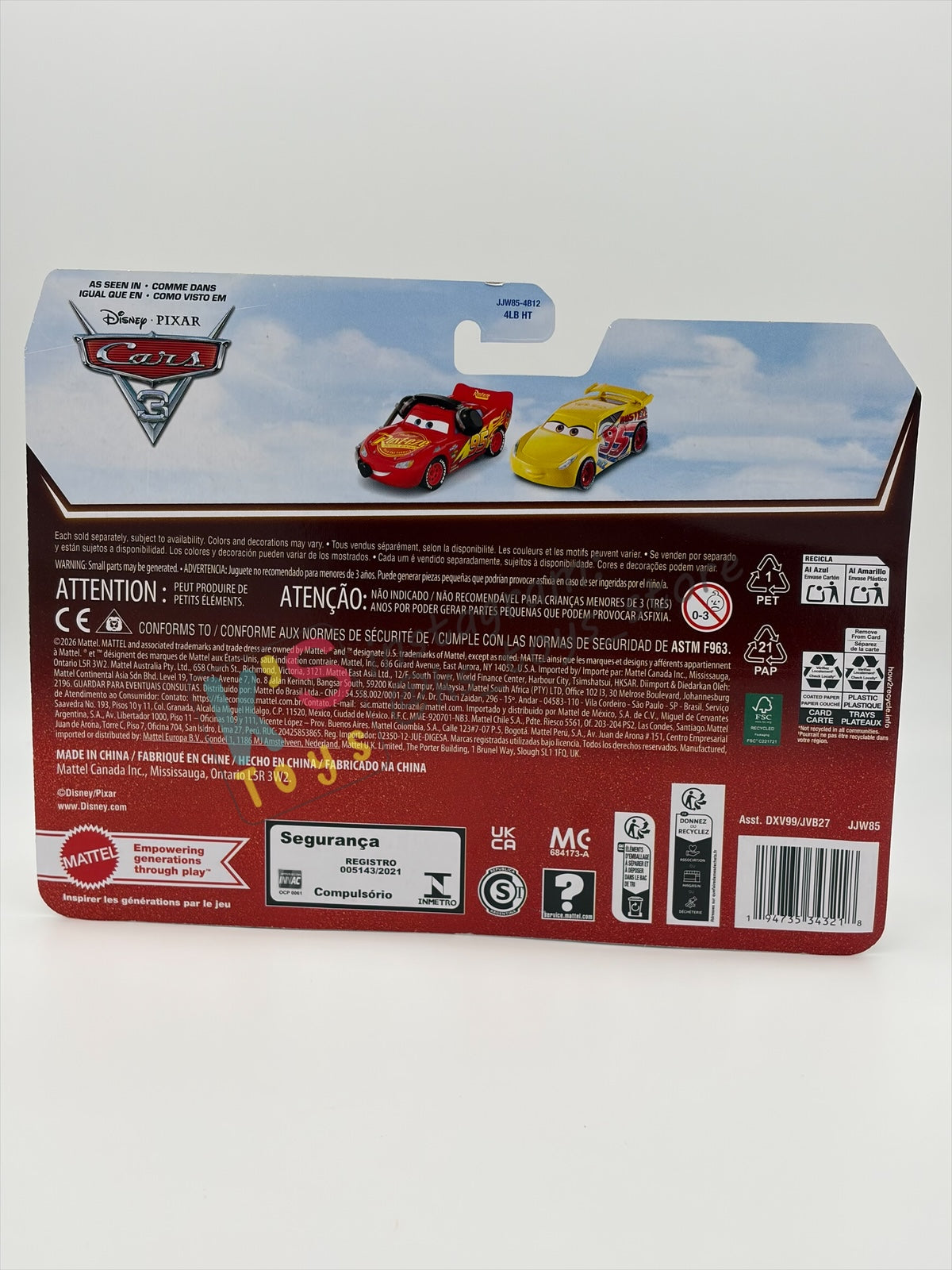 Disney Pixar Cars 1:55 by Mattel 2-Pack, HEADSET CREW CHIEF LIGHTNING MCQUEEN AND RUSTEZE CRUZ RAMIREZ - 2026 RE-RELEASED 20th ANNIVERSARY CARD - BNIP