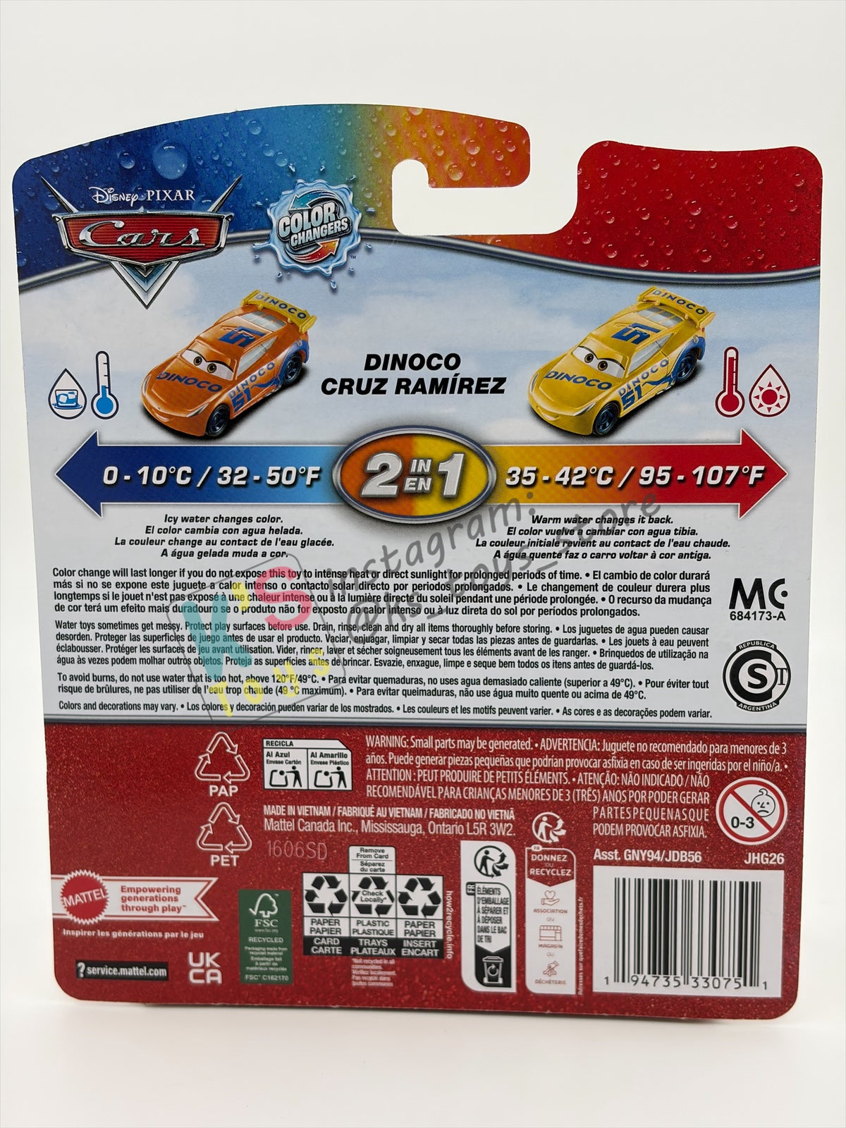 COLOR CHANGERS Disney Pixar Cars by MATTEL, DINOCO CRUZ RAMIREZ - 2026 RE-RELEASED BNIP