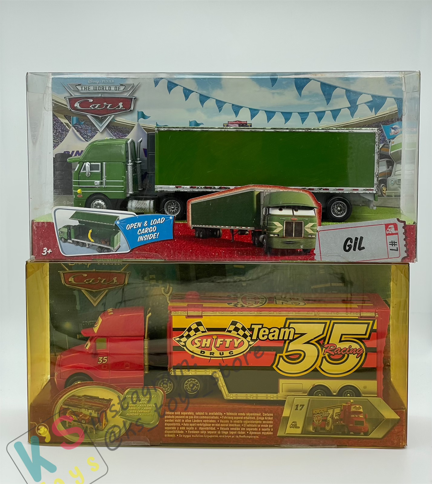 Hauler Disney Pixar Cars by Mattel, Bundle of 2 Haulers; Gil Hauler and Shifty Drug Hauler - BNIP - Please Read Description!!