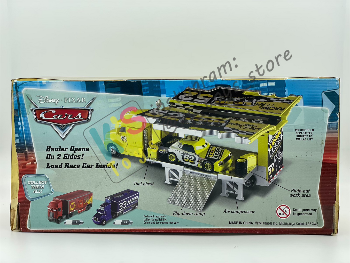 Hauler Disney Pixar Cars by Mattel, Bundle of 2 Haulers; Paul Valdez Hauler and Leak Less Hauler - BNIP - Please Read Description!!