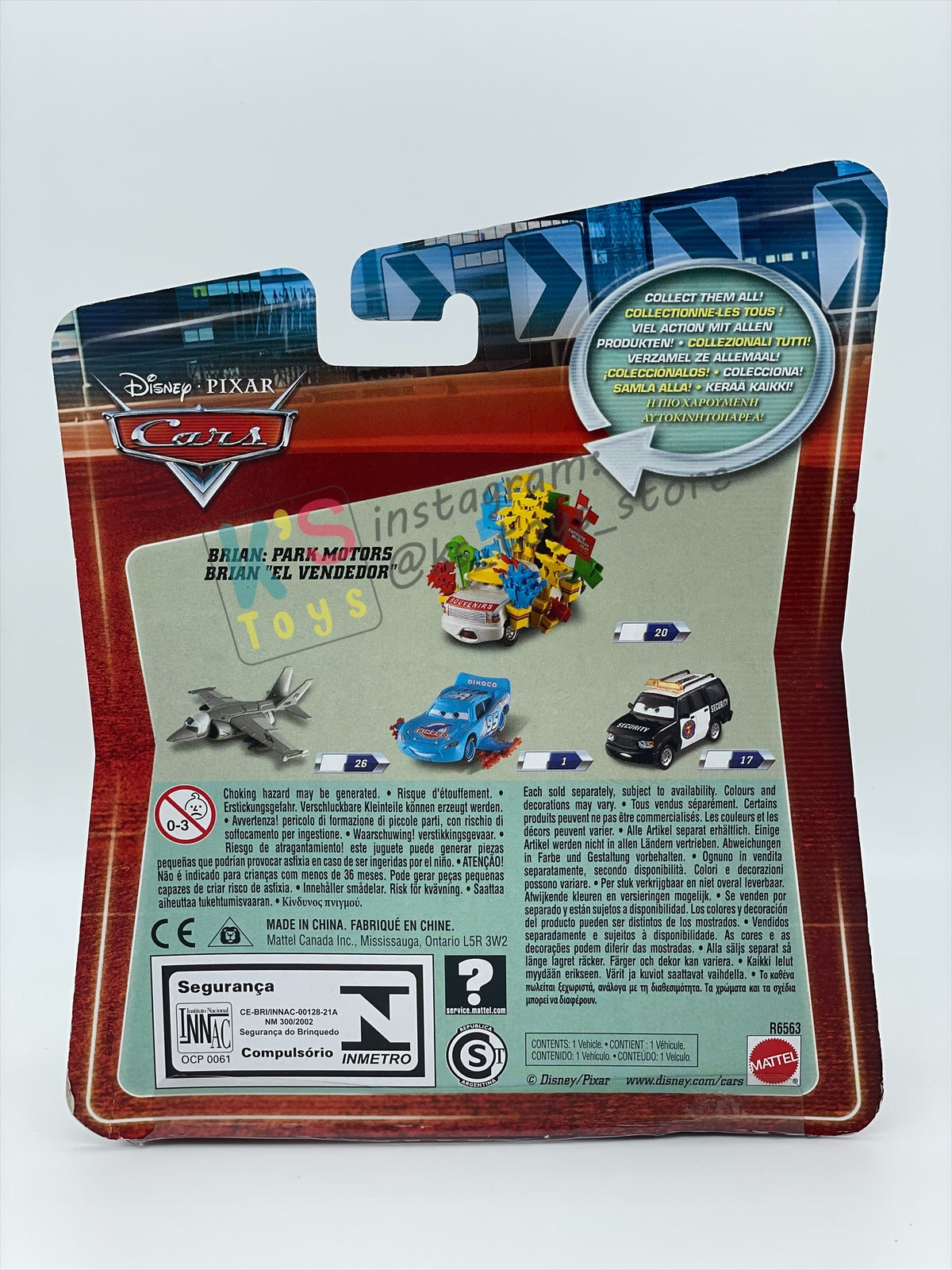 DELUXE DISNEY PIXAR CARS BY MATTEL, "BRIAN PARK MOTORS" SOUVENIRS - BNIP