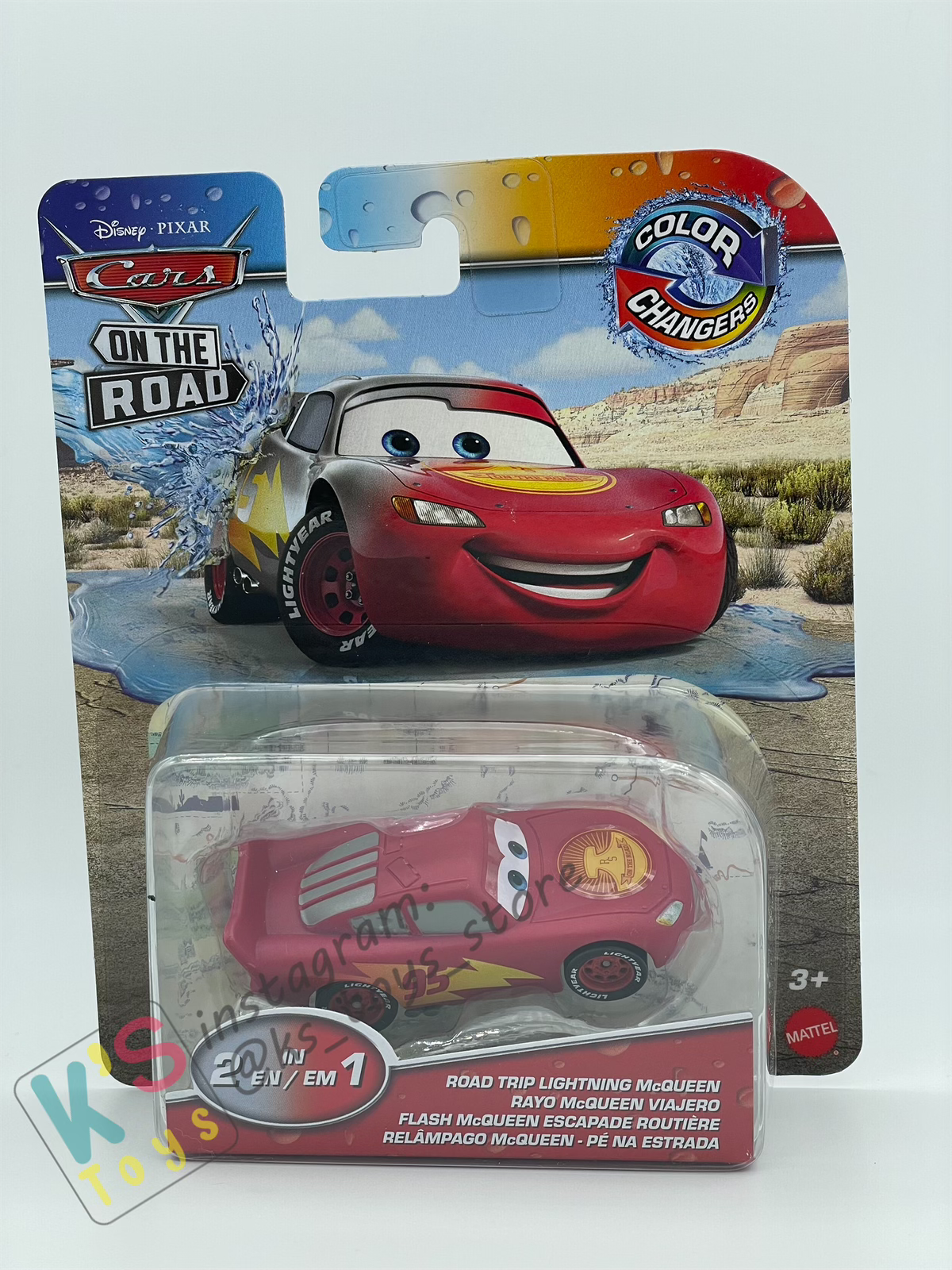 COLOR CHANGERS Disney Pixar Cars by MATTEL, ROAD TRIP LIGHTNING MCQUEEN (GREY/RED) - CASE R 2023 RELEASE - BNIP