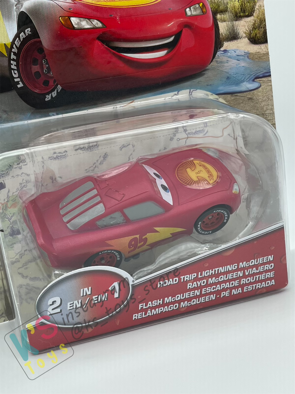 COLOR CHANGERS Disney Pixar Cars by MATTEL, ROAD TRIP LIGHTNING MCQUEEN (GREY/RED) - CASE R 2023 RELEASE - BNIP