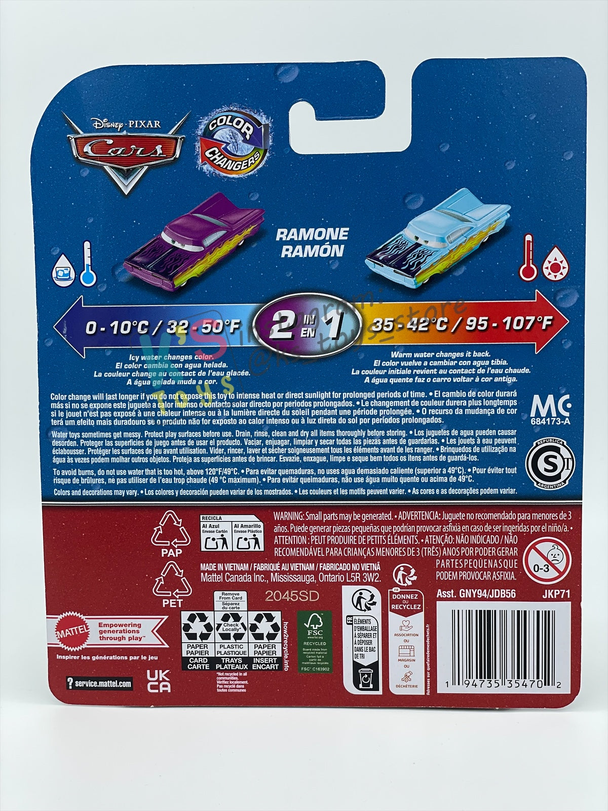 COLOR CHANGERS Disney Pixar Cars by MATTEL, RAMONE (PURPLE / LIGHT BLUE) - 2026 NEW RELEASE - BNIP