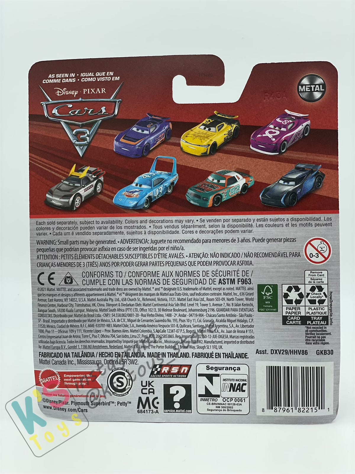 DISNEY PIXAR CARS BY MATTEL - "PAUL CONREV" NEXT-GEN RACERS CARS 3 - 2023 RE-RELEASE- BNIP