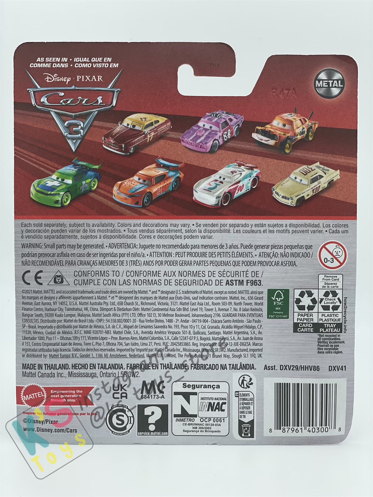 DISNEY PIXAR CARS BY MATTEL - "TIM TREADLESS" Cars 3 - 2023 RE-RELEASED - BNIP