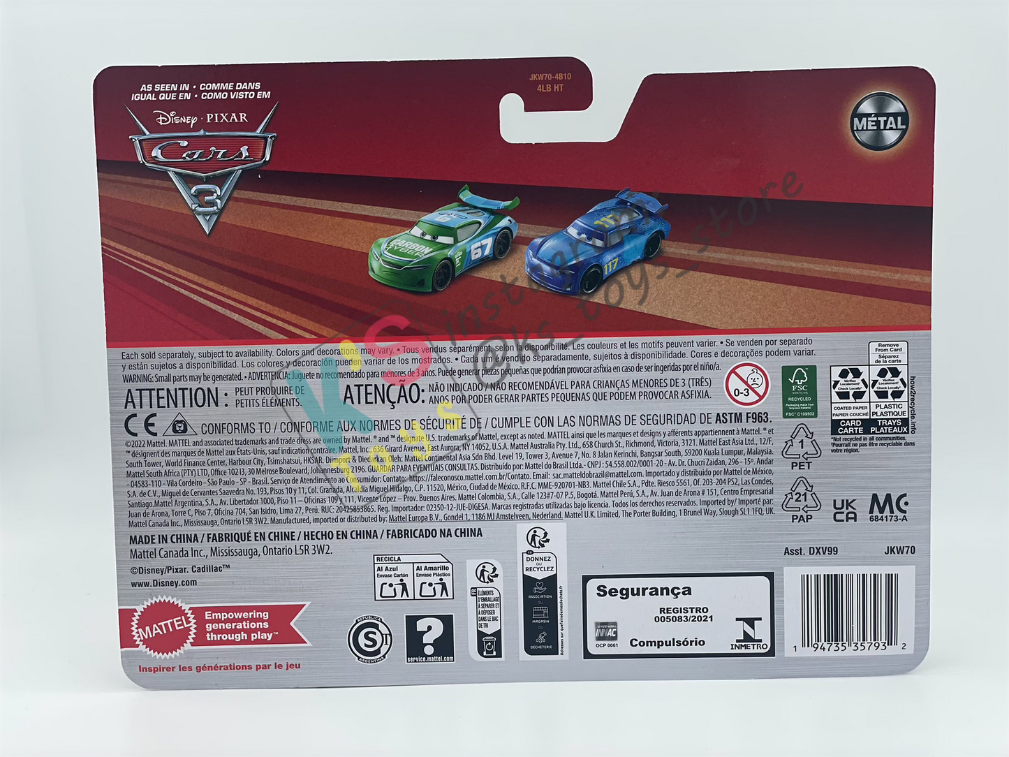 Disney Pixar Cars 1:55 by Mattel 2-Pack JIM REVERICK AND SPIKEY FILLUPS - 2025 RE-RELEASED - BNIP