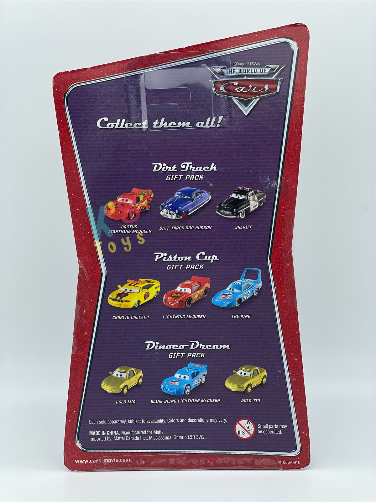 DISNEY PIXAR CARS 3 PACK DINOCO DREAM GIFT PACK "GOLD MIA, GOLD TIA, AND BLING BLING LIGHTNING MCQUEEN" - BNIP - READ DESCRIPTION!!!!!