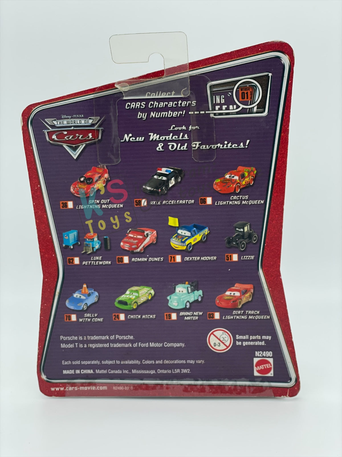 DISNEY PIXAR CARS BY MATTEL 1:55, "SALLY WITH CONE" - THE WORLDS OF CARS SERIES - BNIP