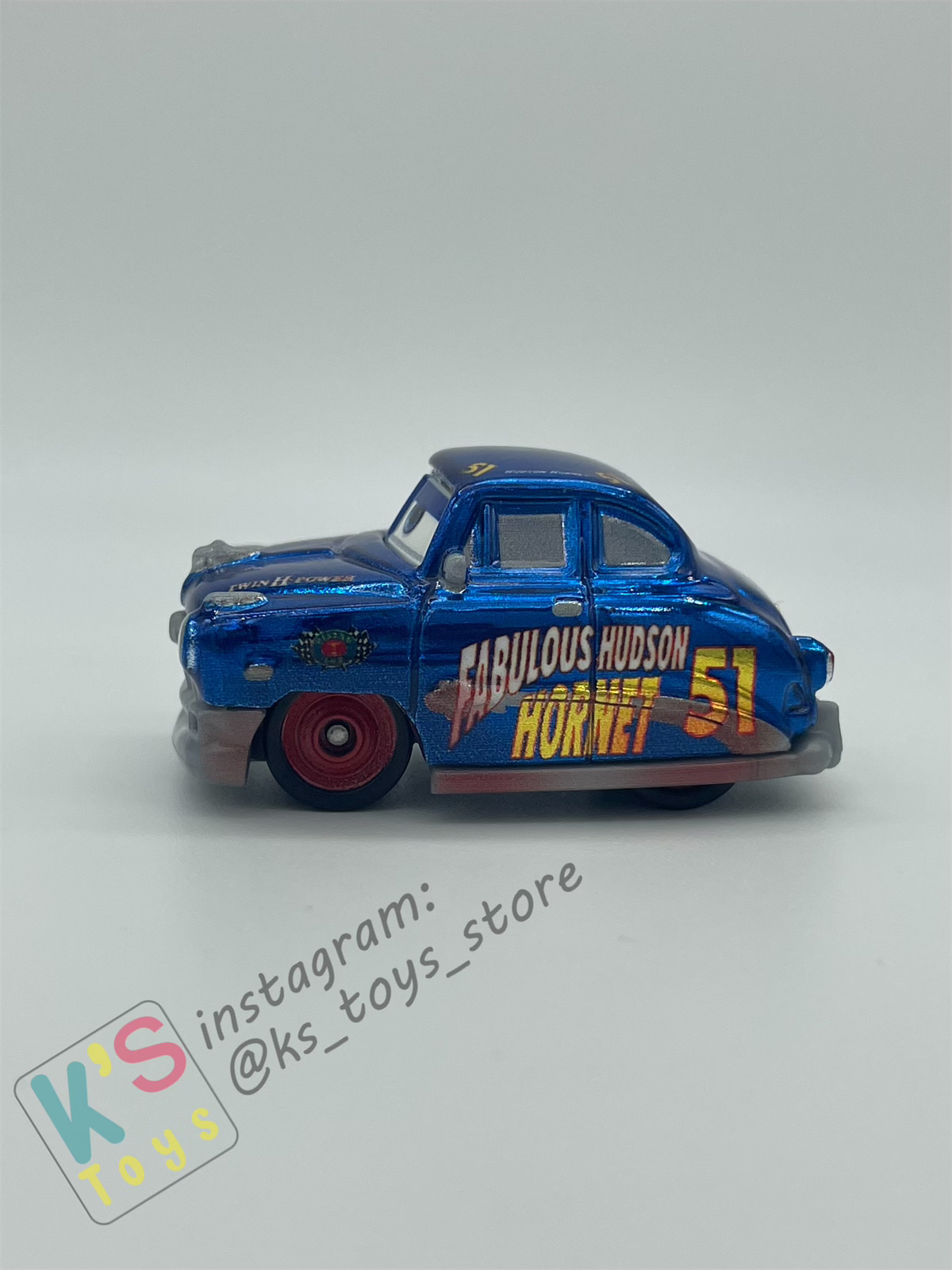 Loose Mini Racers Pixar Disney Cars, Metallic Fabulous Hudson Hornet - Displayed Condition