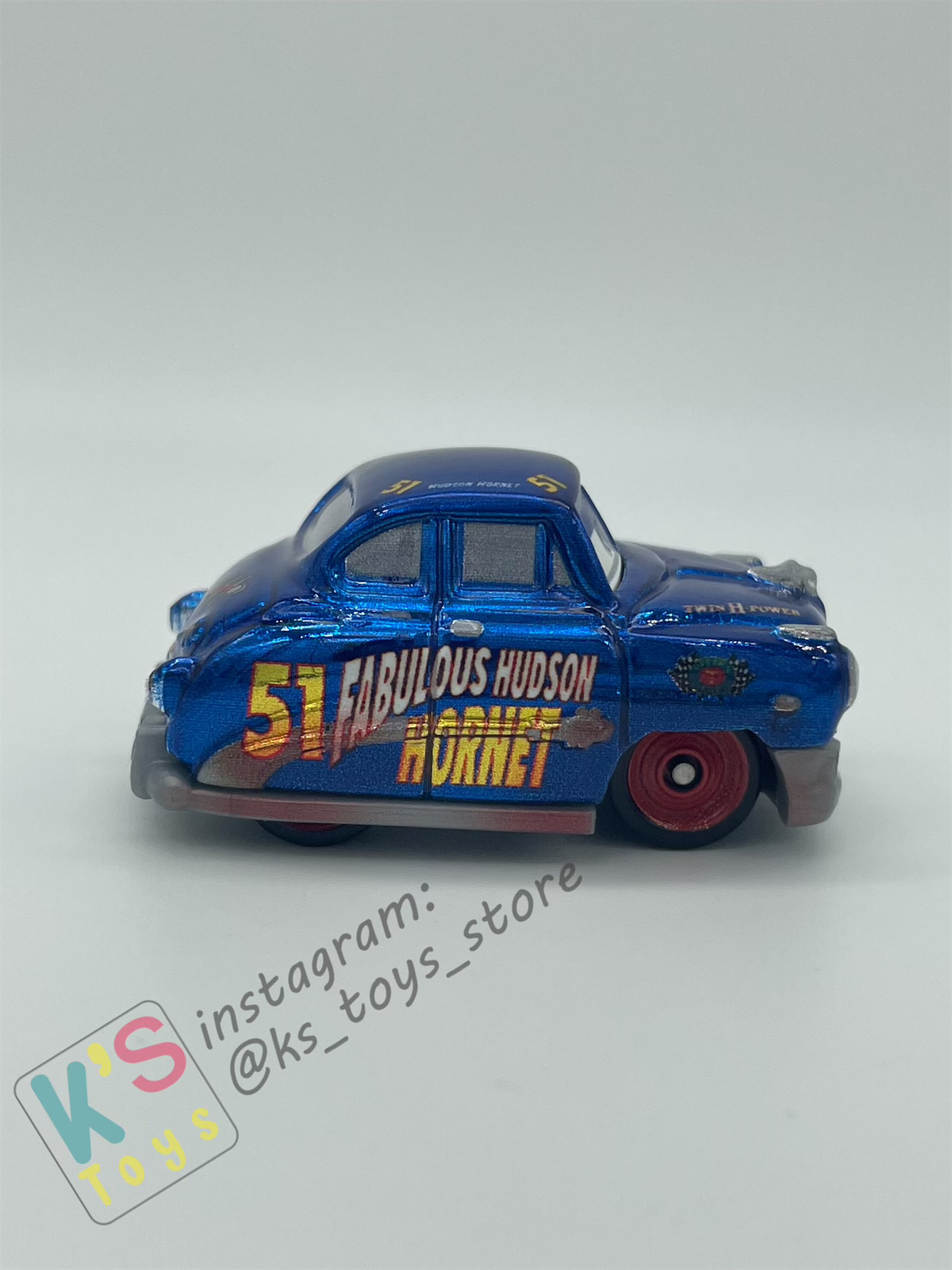 Loose Mini Racers Pixar Disney Cars, Metallic Fabulous Hudson Hornet - Displayed Condition