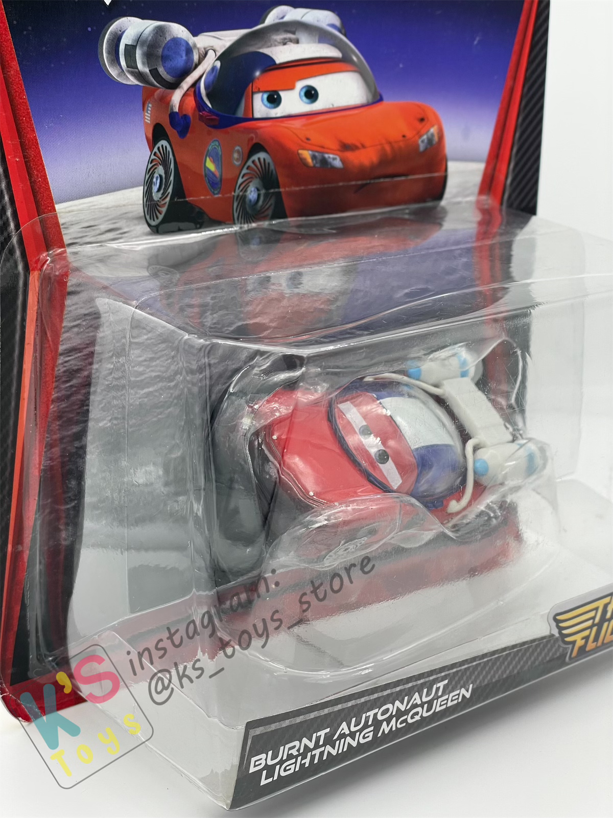 DELUXE DISNEY PIXAR CARS BY MATTEL, BURNT AUTONAUT LIGHTNING MCQUEEN, TAKE FLIGHT - BNIP