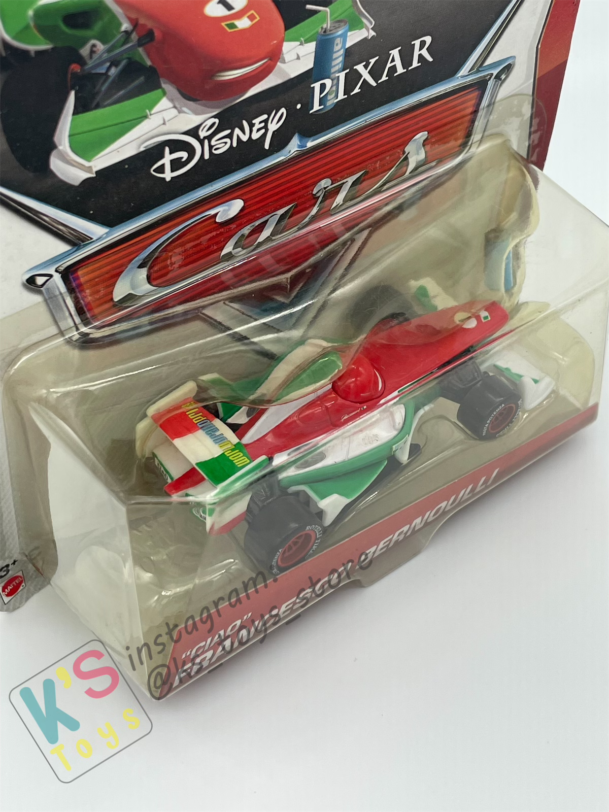 Disney Pixar Cars 1:55 by MATTEL, CIAO FRANCESCO BERNOULLI, SUPER CHASE - BNIP