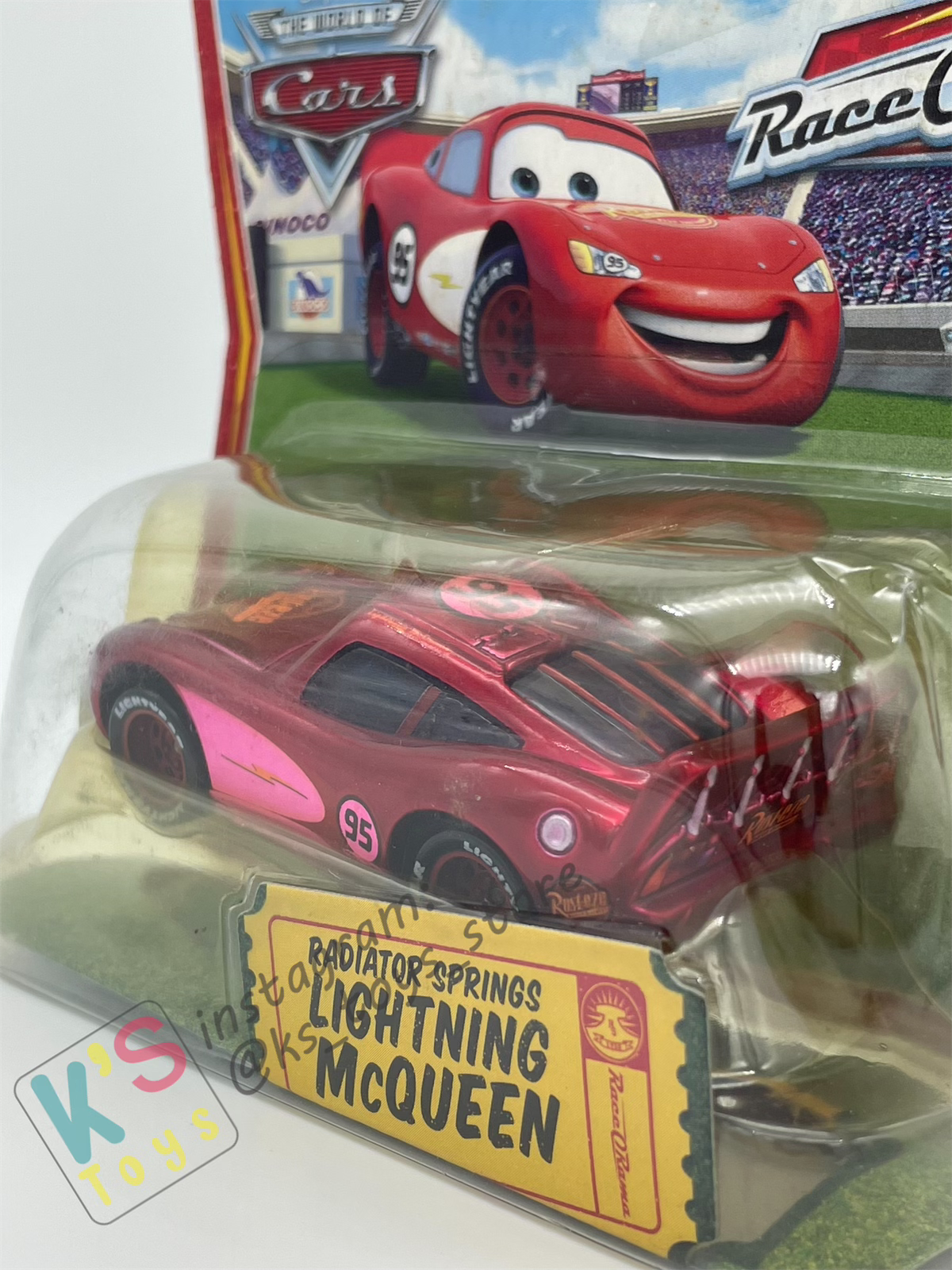 Disney Pixar Cars by Mattel, Radiator Springs Lightning McQueen (Pink Variant) - Race Orama Short Card Series - BNIP